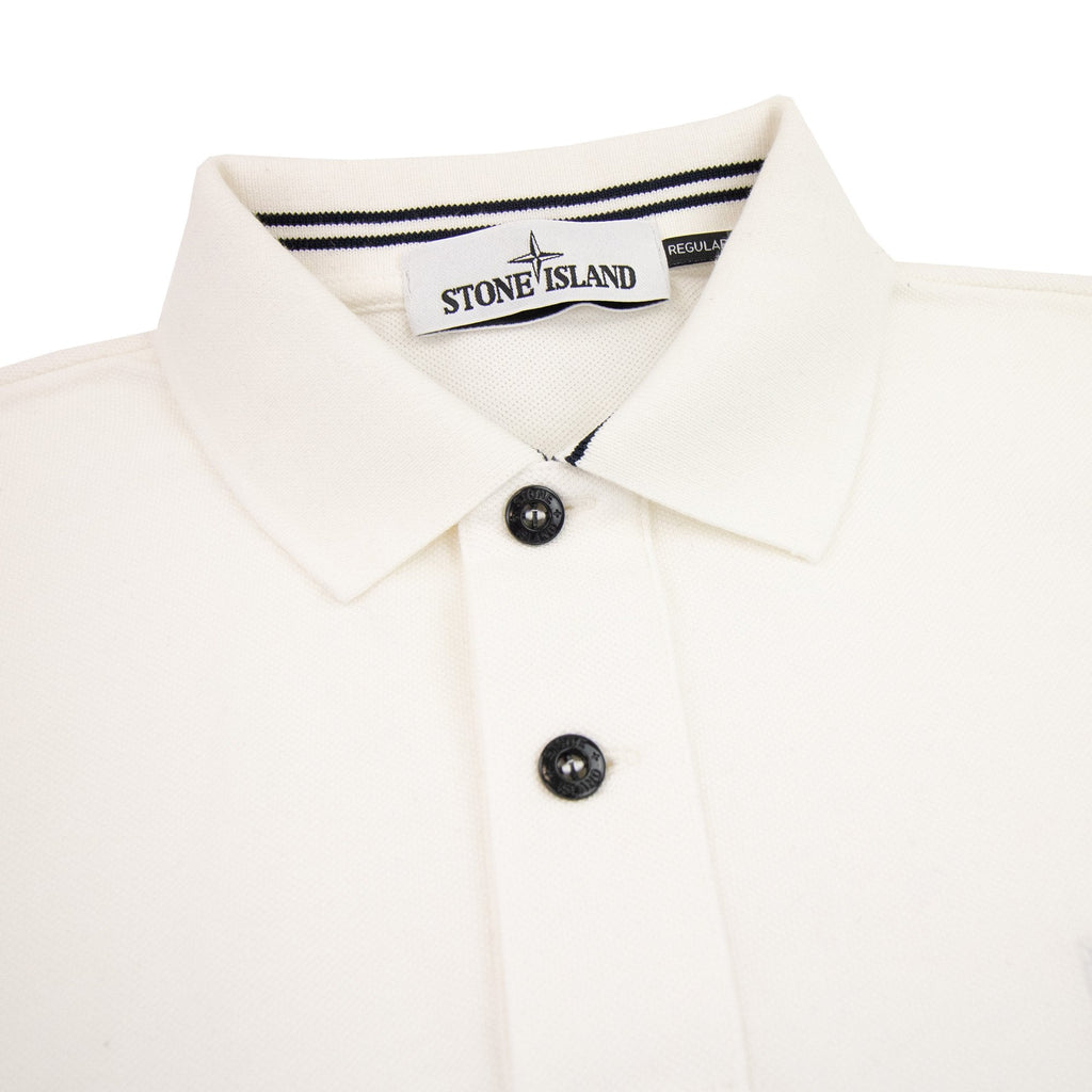 Stone Island Patch Logo Reg Fit Polo White