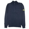Stone Island Half Zip Concealed Zip Sweater Navy V0020