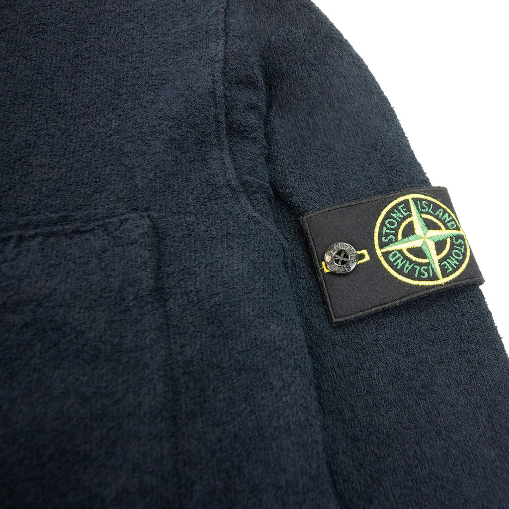 Stone Island Half Zip Concealed Zip Sweater Navy V0020