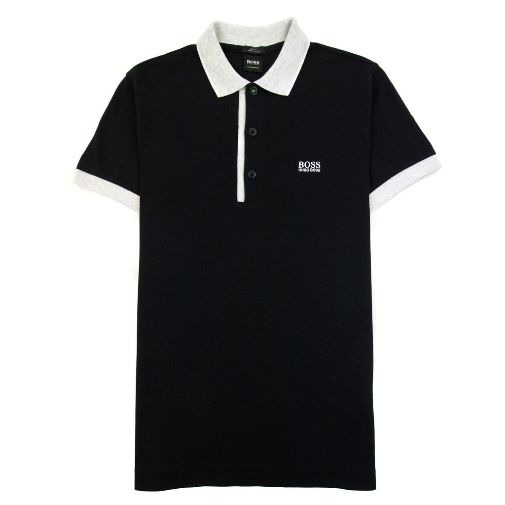Hugo Boss Paule 4 Short Sleeve Polo Shirt Black Light Grey
