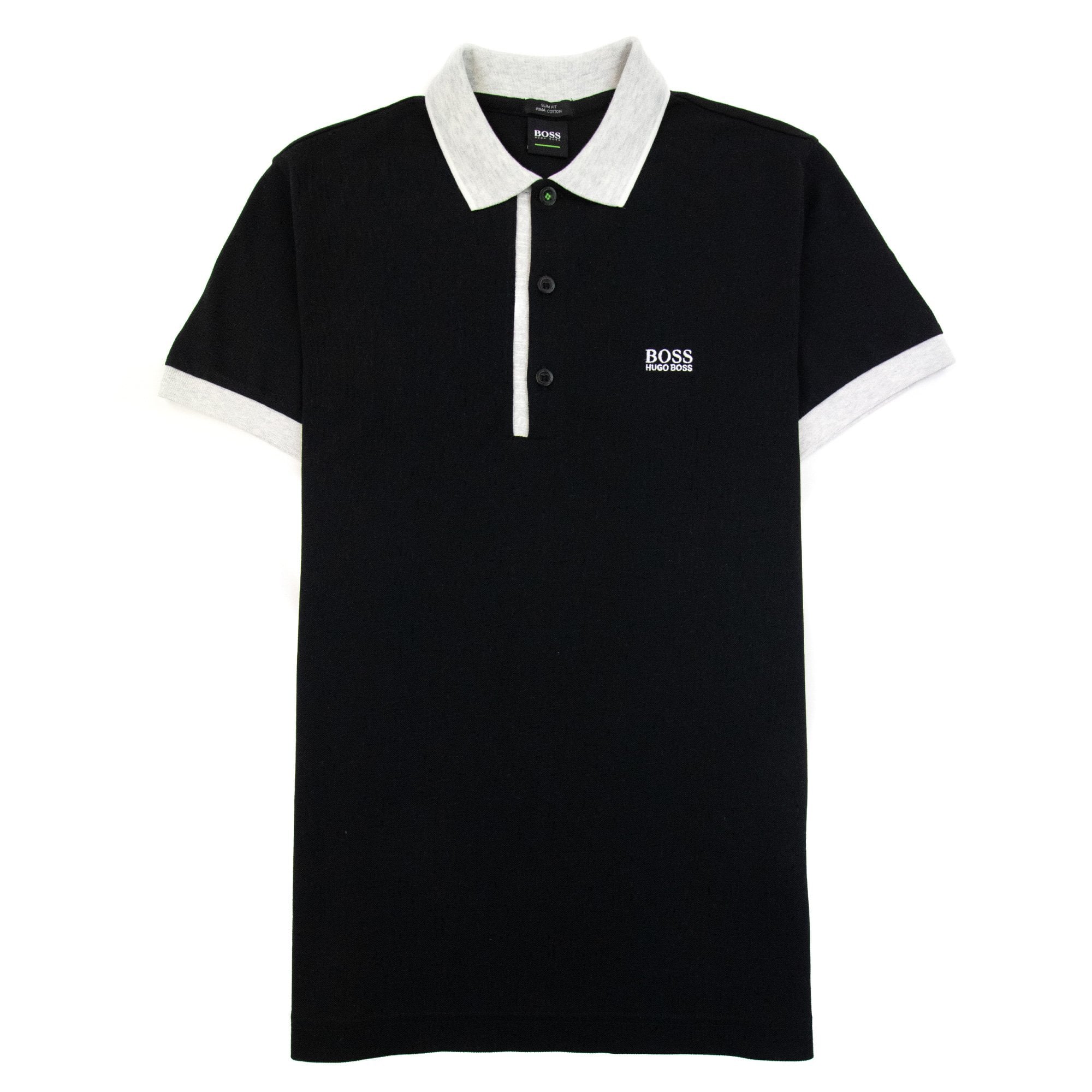 Hugo Boss Paule 4 Short Sleeve Polo Shirt Black Light Grey
