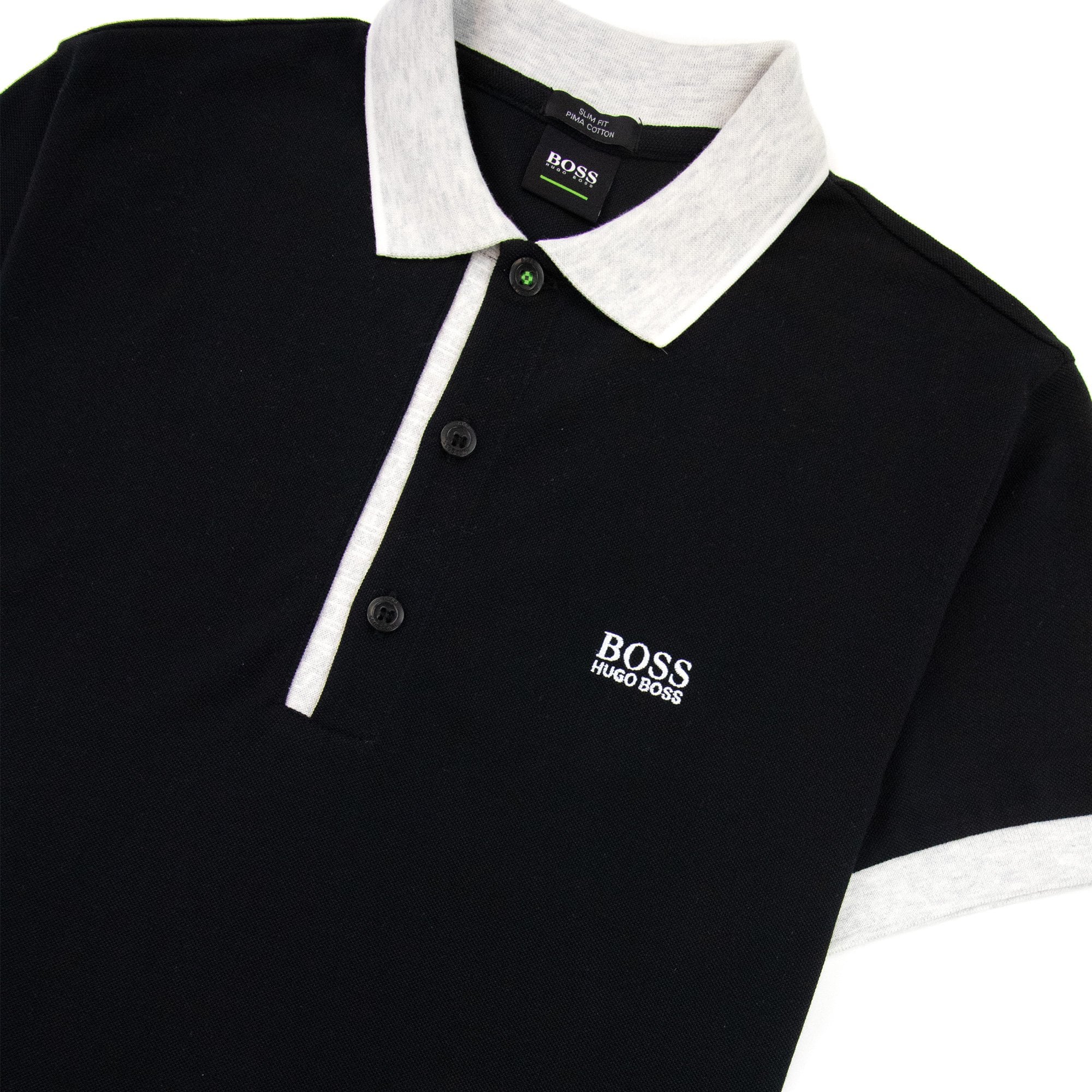 Hugo Boss Paule 4 Short Sleeve Polo Shirt Black Light Grey