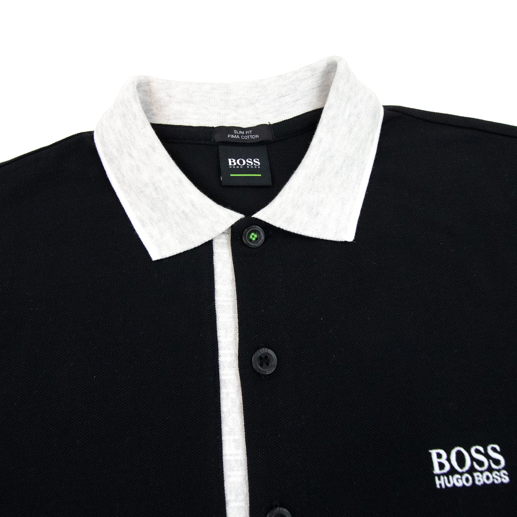 Hugo Boss Paule 4 Short Sleeve Polo Shirt Black Light Grey
