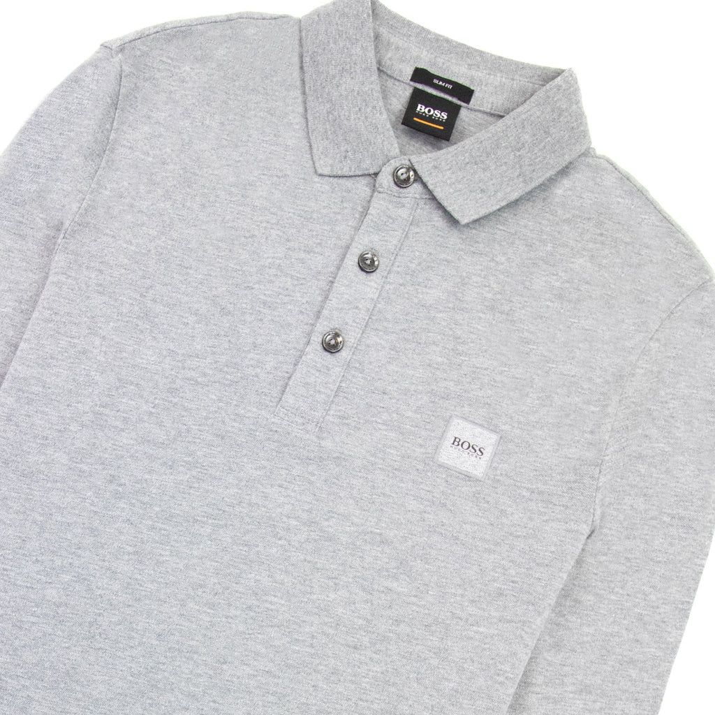 Hugo Boss Passerby L/s Patch Logo Polo Light Grey