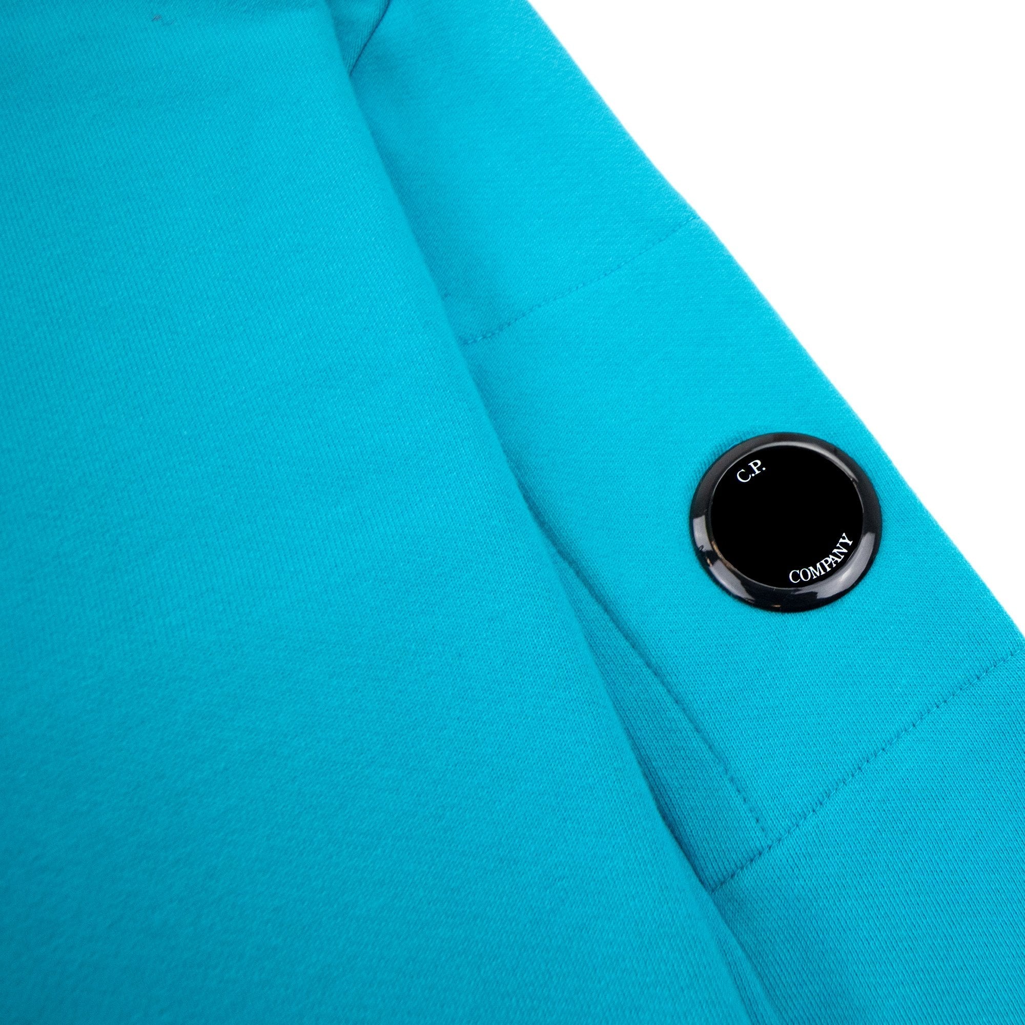Cp Company Diagonal Raised Fleece Lens Crew Sweatshirt Tile Blue 825
