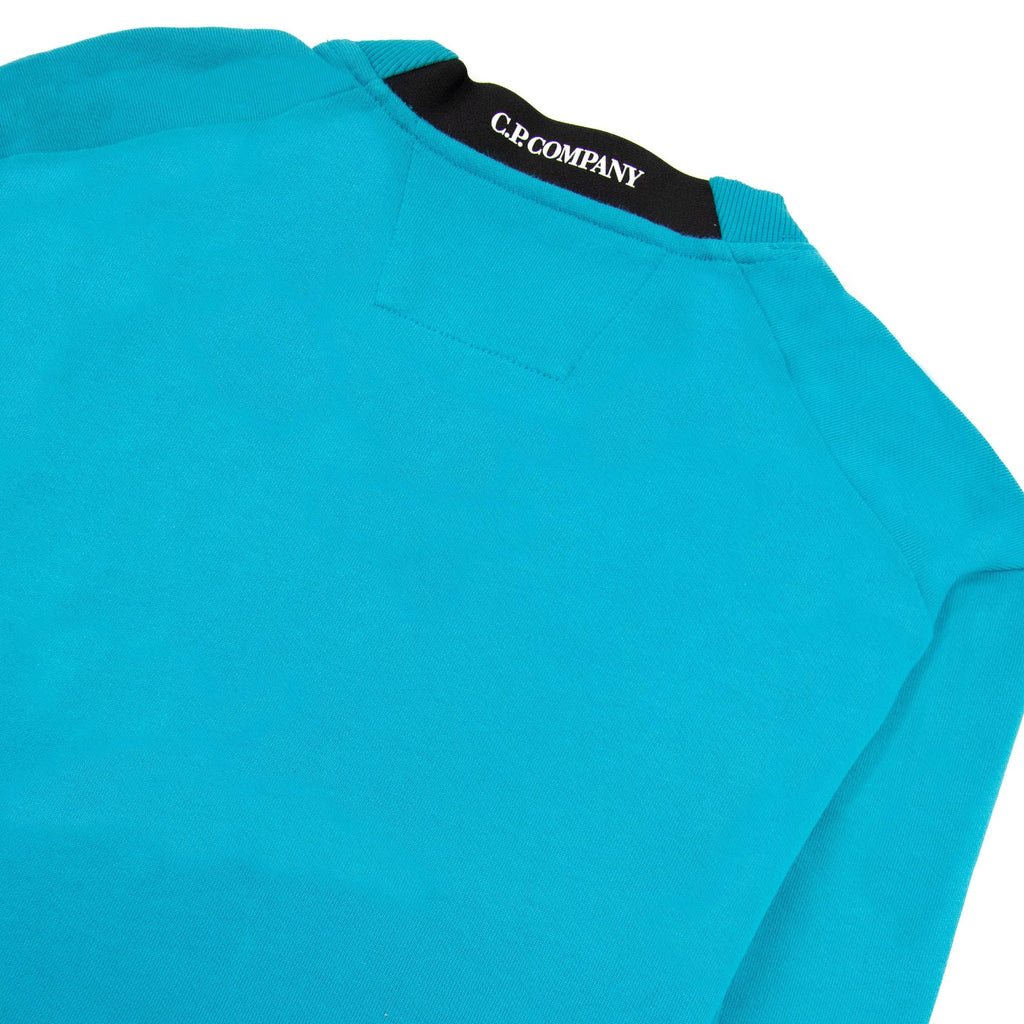 Cp Company Diagonal Raised Fleece Lens Crew Sweatshirt Tile Blue 825