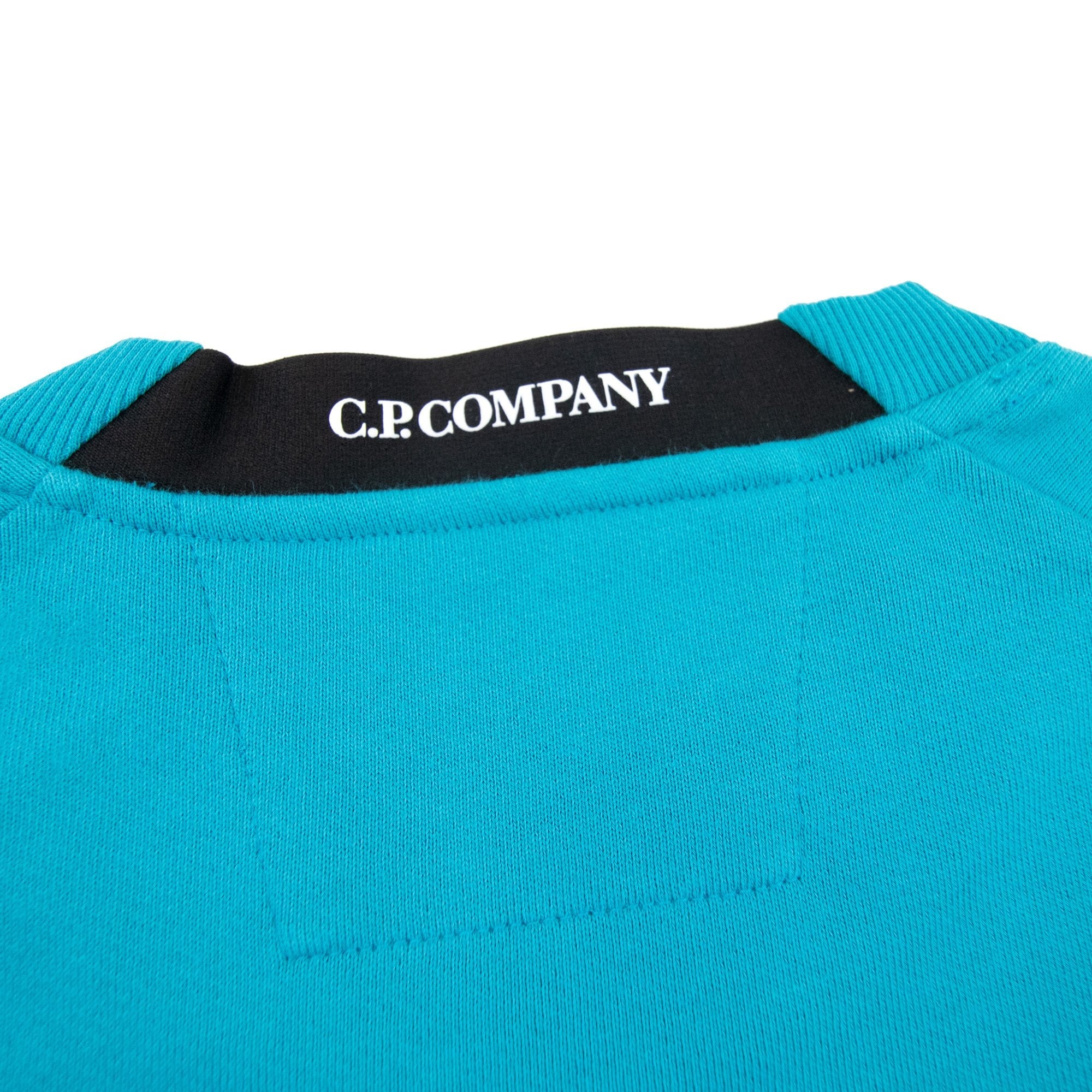 Cp Company Diagonal Raised Fleece Lens Crew Sweatshirt Tile Blue 825