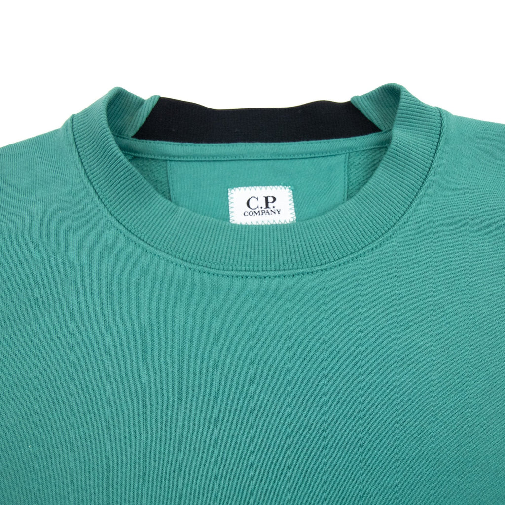 Cp Company Diagonal Raised Fleece Lens Crew Sweatshirt Frosty Green 673