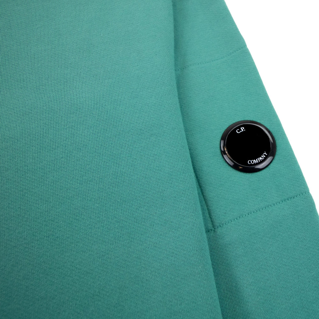 Cp Company Diagonal Raised Fleece Lens Crew Sweatshirt Frosty Green 673
