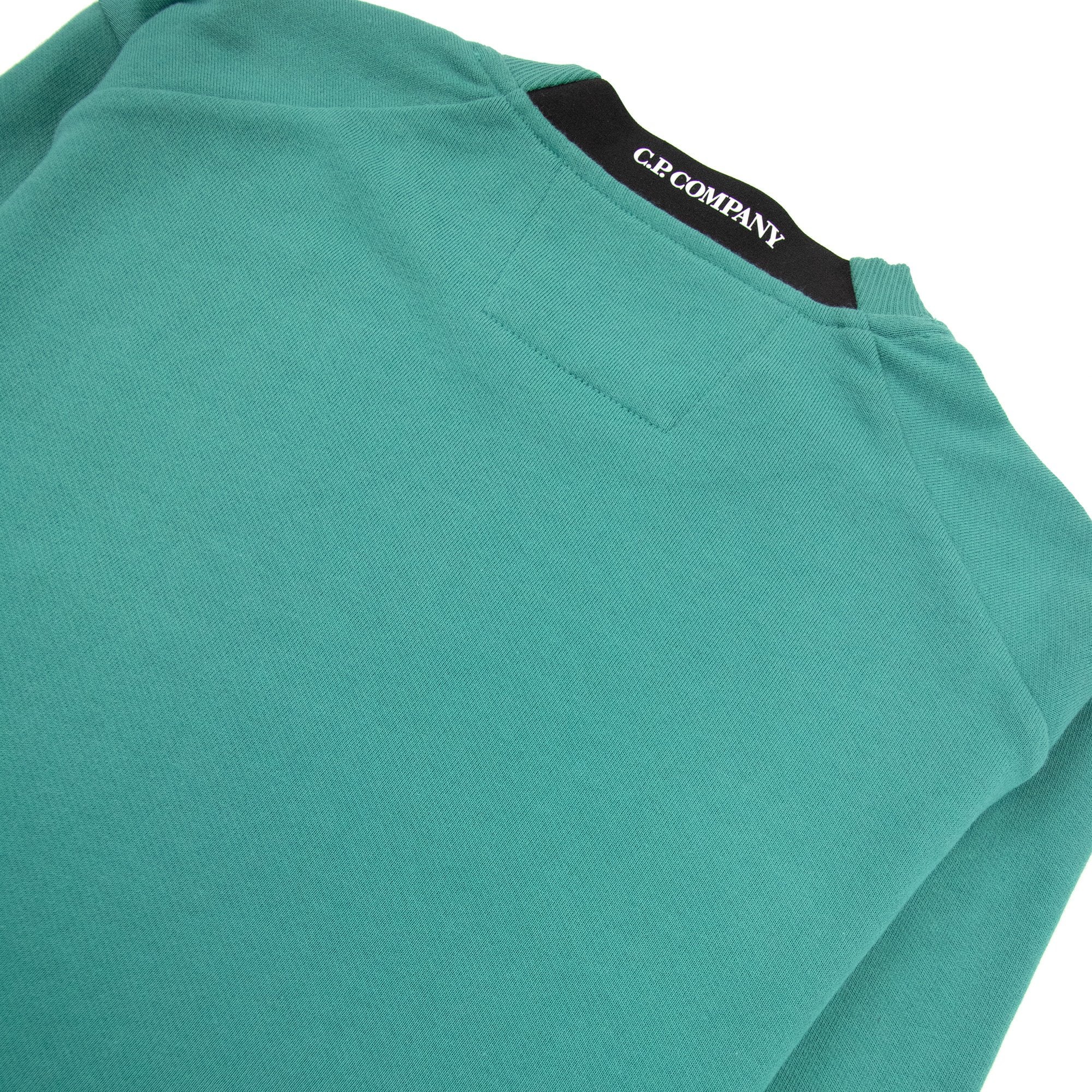 Cp Company Diagonal Raised Fleece Lens Crew Sweatshirt Frosty Green 673