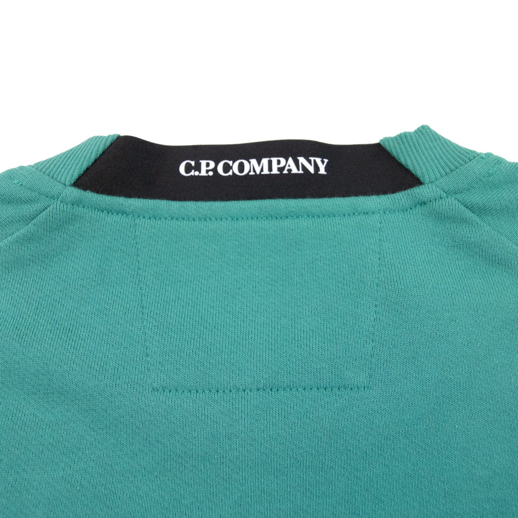 Cp Company Diagonal Raised Fleece Lens Crew Sweatshirt Frosty Green 673