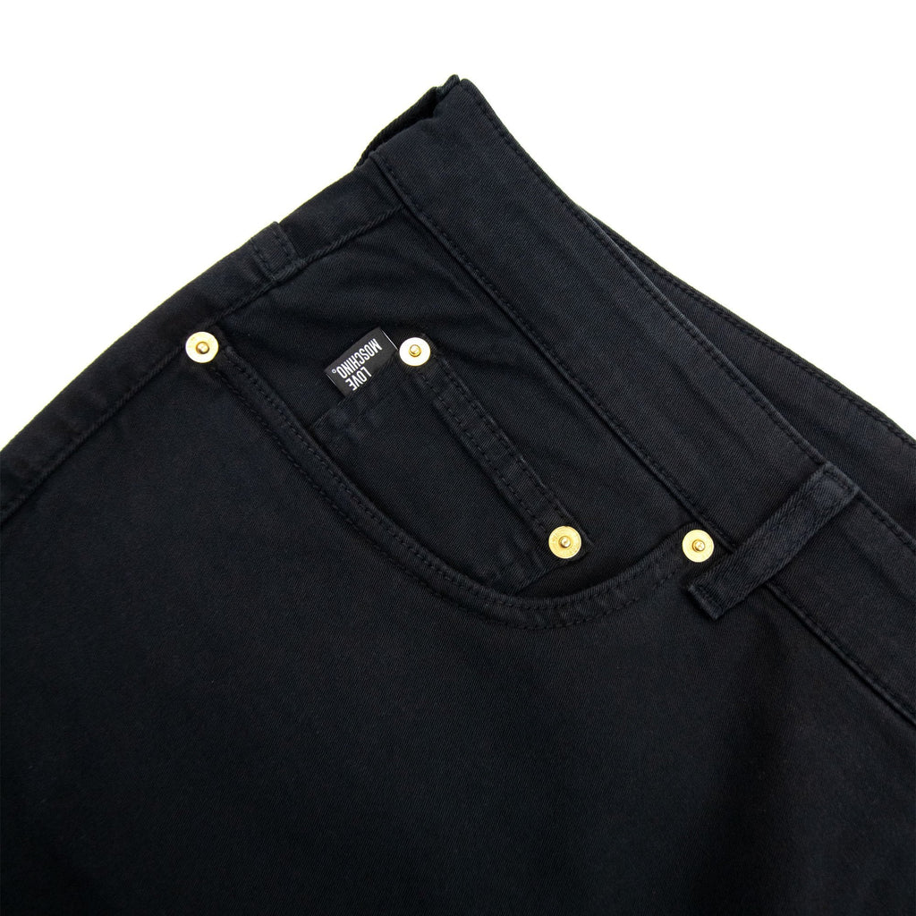 Love Moschino Metal Peace Logo Jeans Black