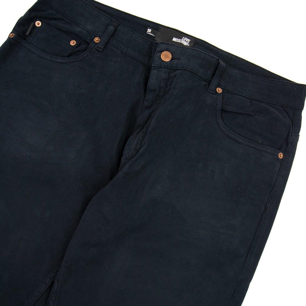 Love Moschino Gold Metal Badge Jeans Black