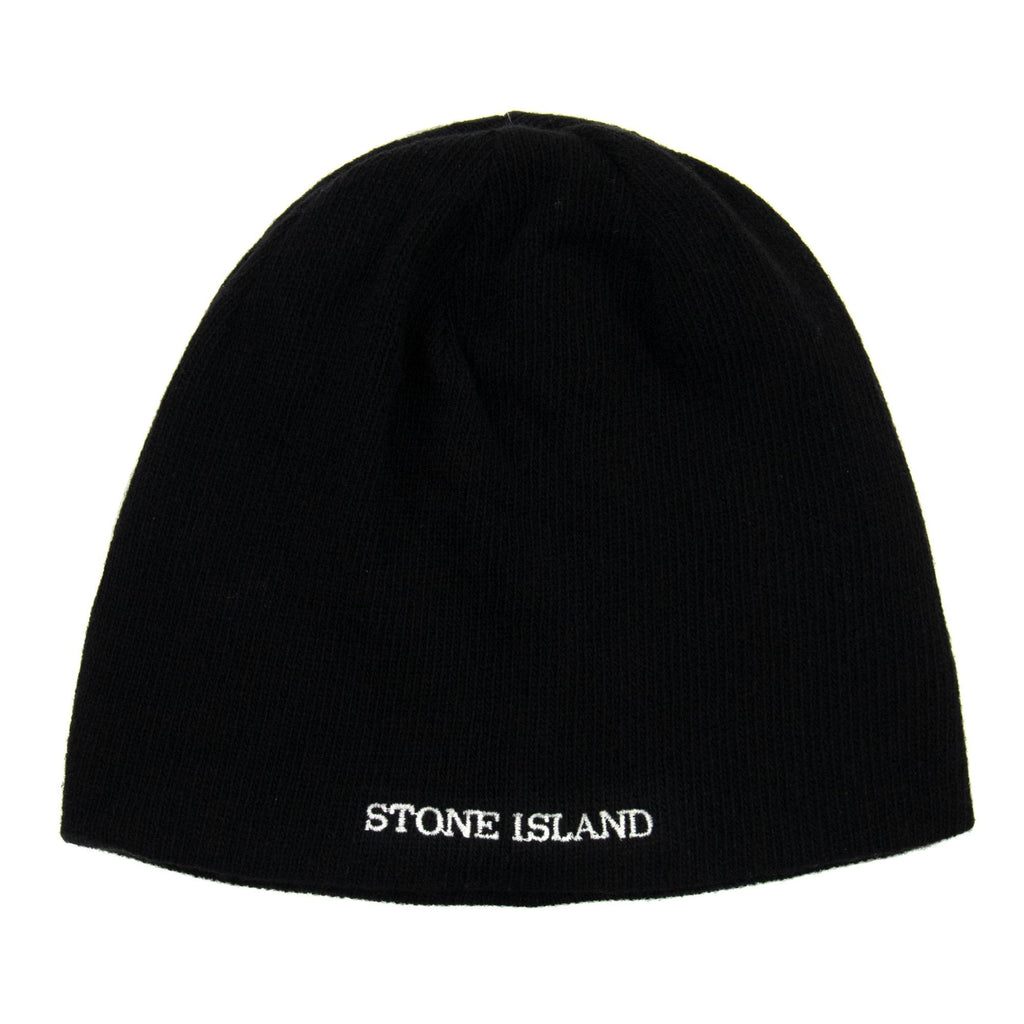 Stone Island Embroidered Logo Beanie Black V0029