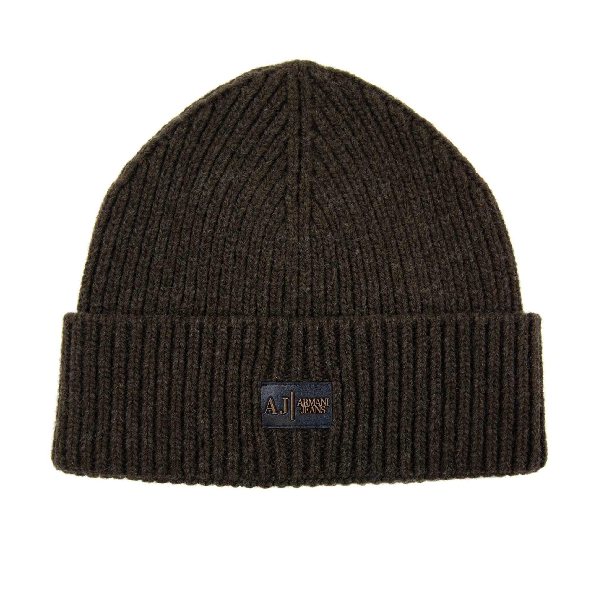 Armani Jeans Metal Logo Beanie Marrone Brown