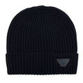 Emporio Armani Rubber Logo Beanie Navy