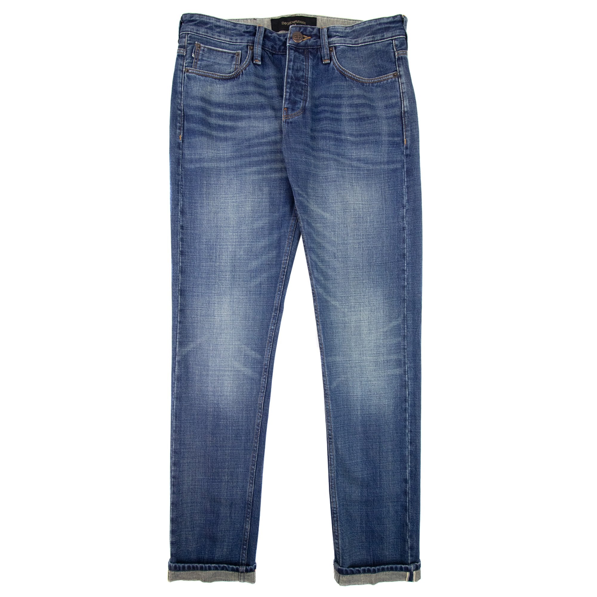 Emporio Armani J75 Slim-fit Vintage-wash Selvedge Denim Jeans Denim