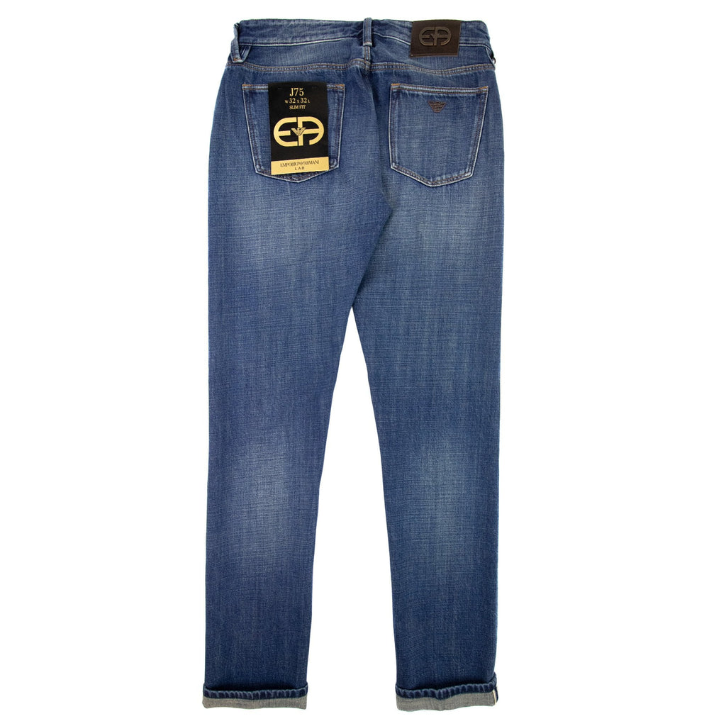 Emporio Armani J75 Slim-fit Vintage-wash Selvedge Denim Jeans Denim