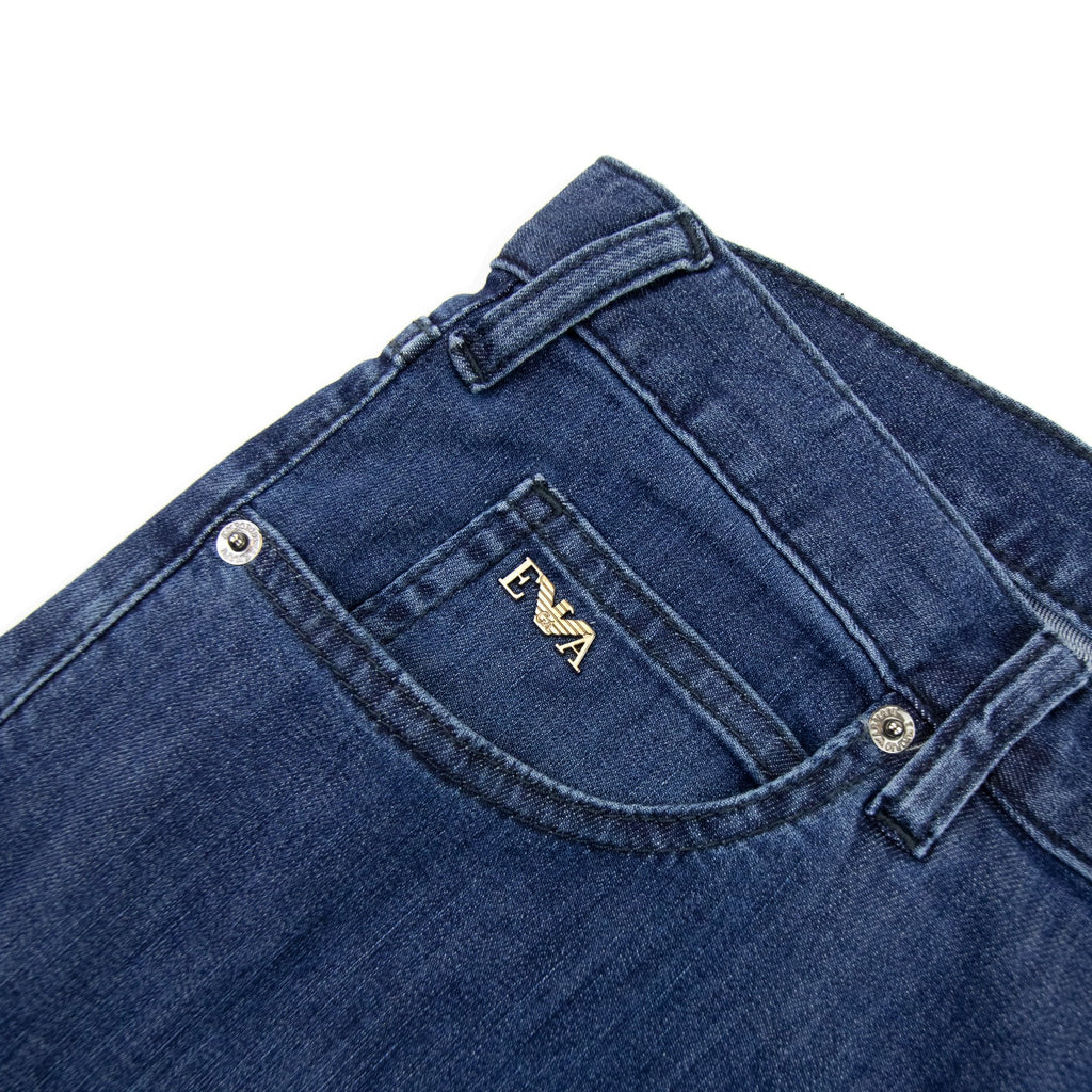 Emporio Armani J45 Regular Fit Mid Denim Jean Denim