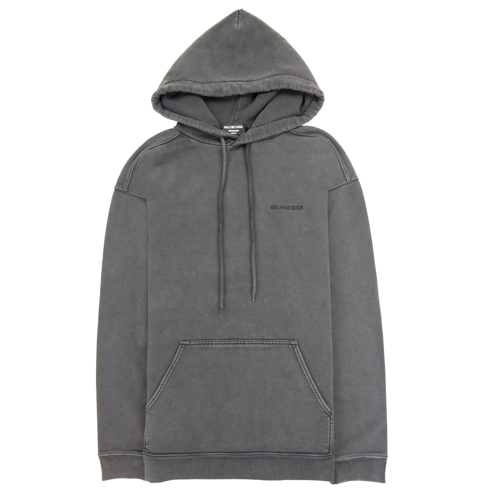Balenciaga Dyed Pullover Hoody Dark Grey