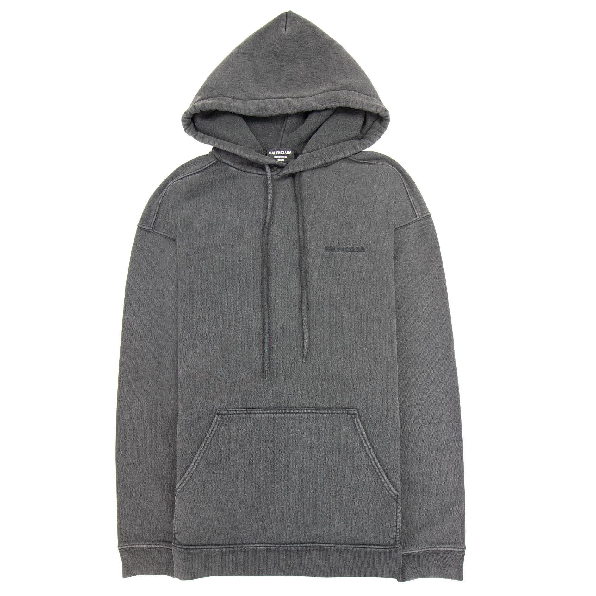 Balenciaga Dyed Pullover Hoody Dark Grey