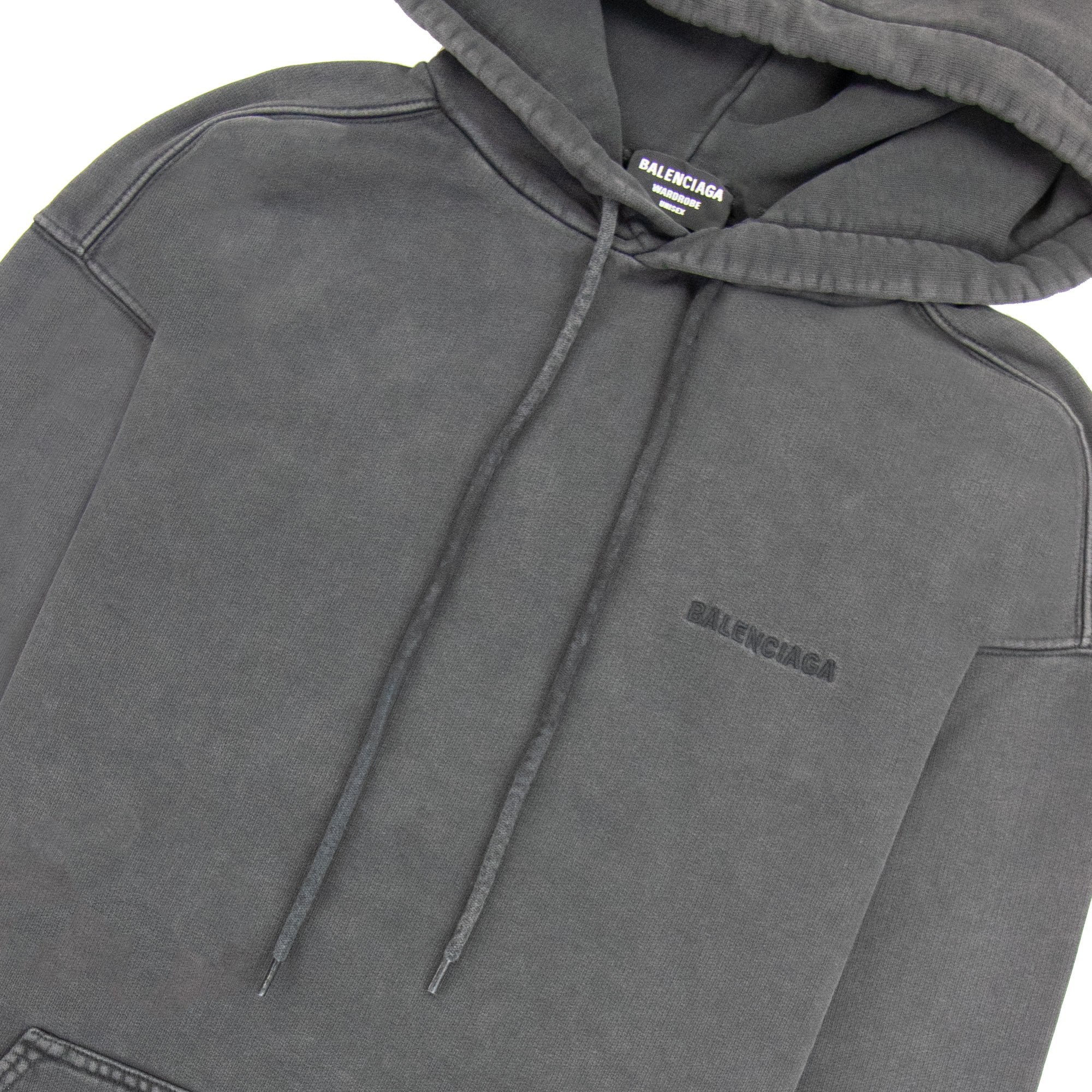 Balenciaga Dyed Pullover Hoody Dark Grey