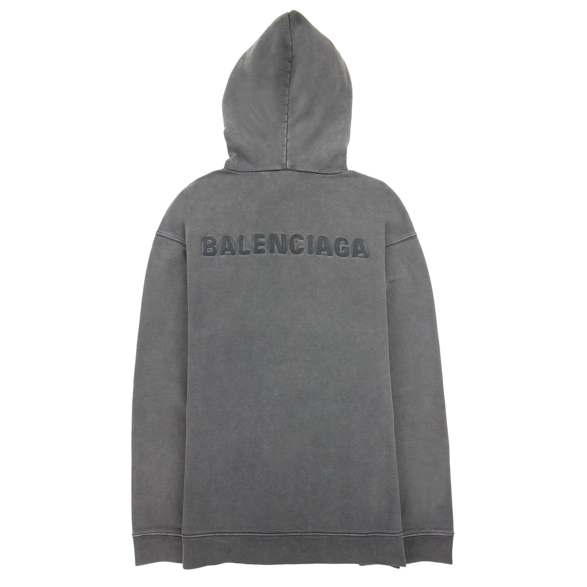 Balenciaga Dyed Pullover Hoody Dark Grey