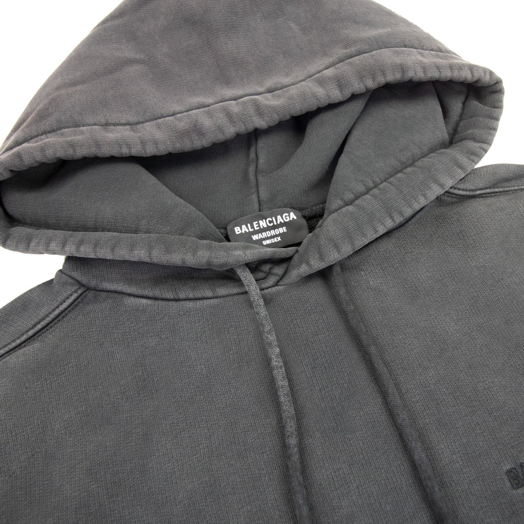 Balenciaga Dyed Pullover Hoody Dark Grey