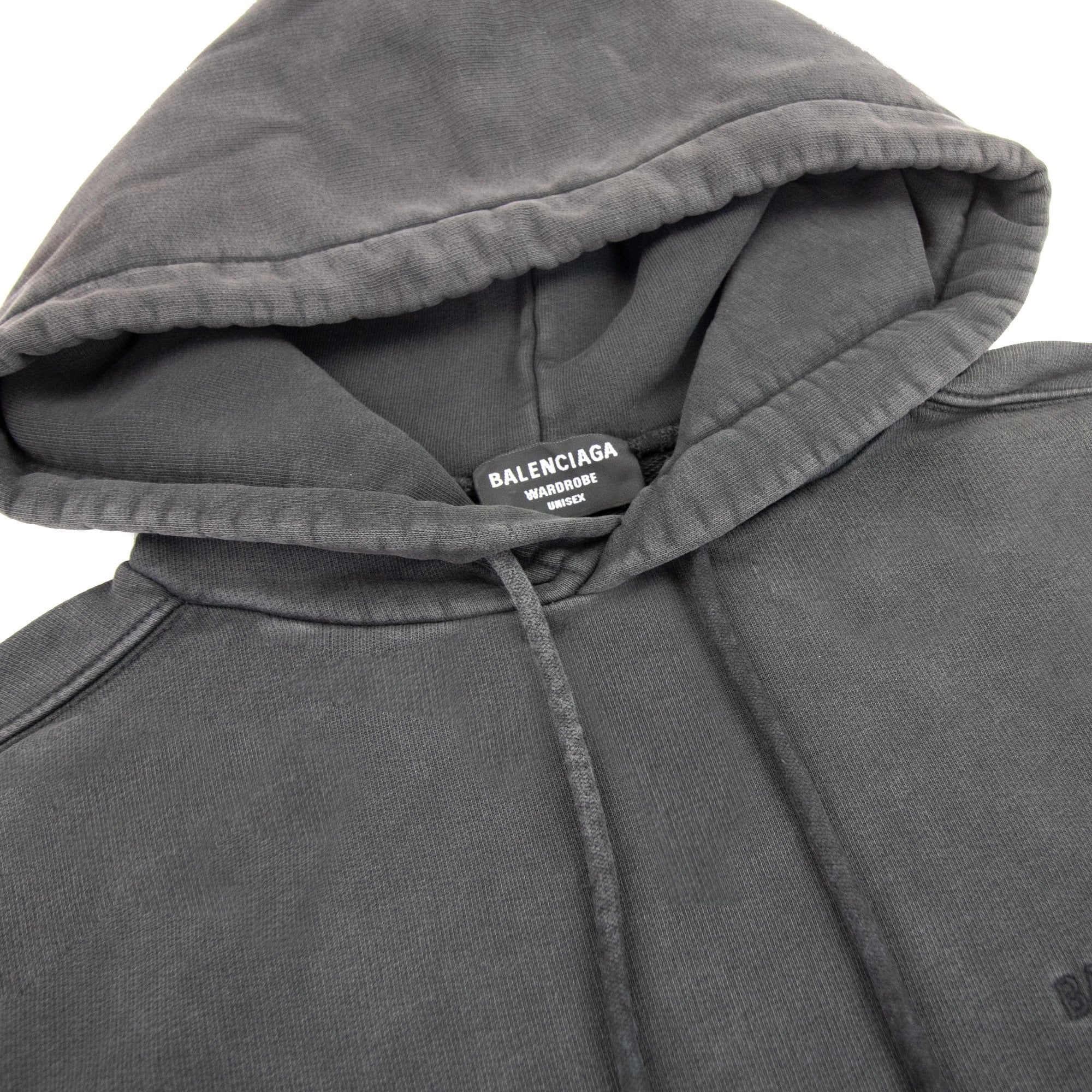 Balenciaga Dyed Pullover Hoody Dark Grey