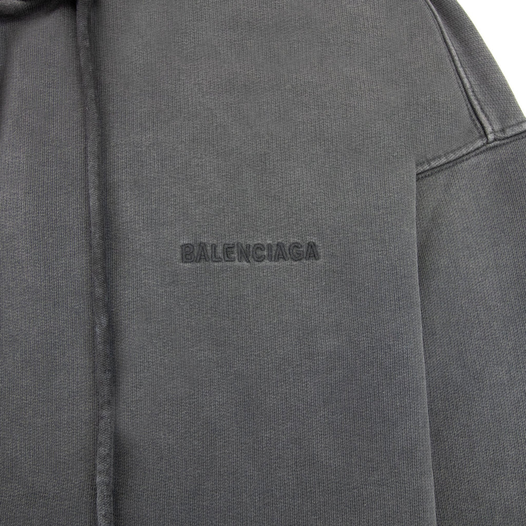 Balenciaga Dyed Pullover Hoody Dark Grey