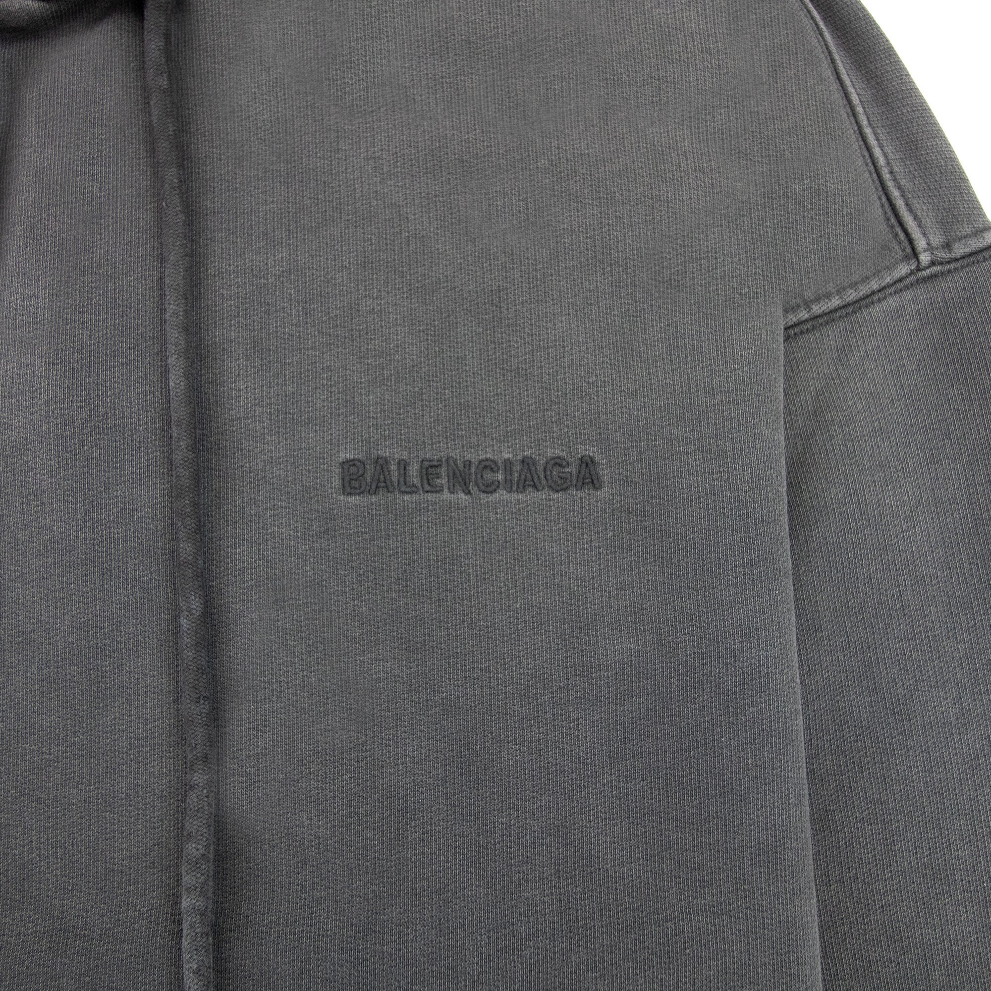 Balenciaga Dyed Pullover Hoody Dark Grey