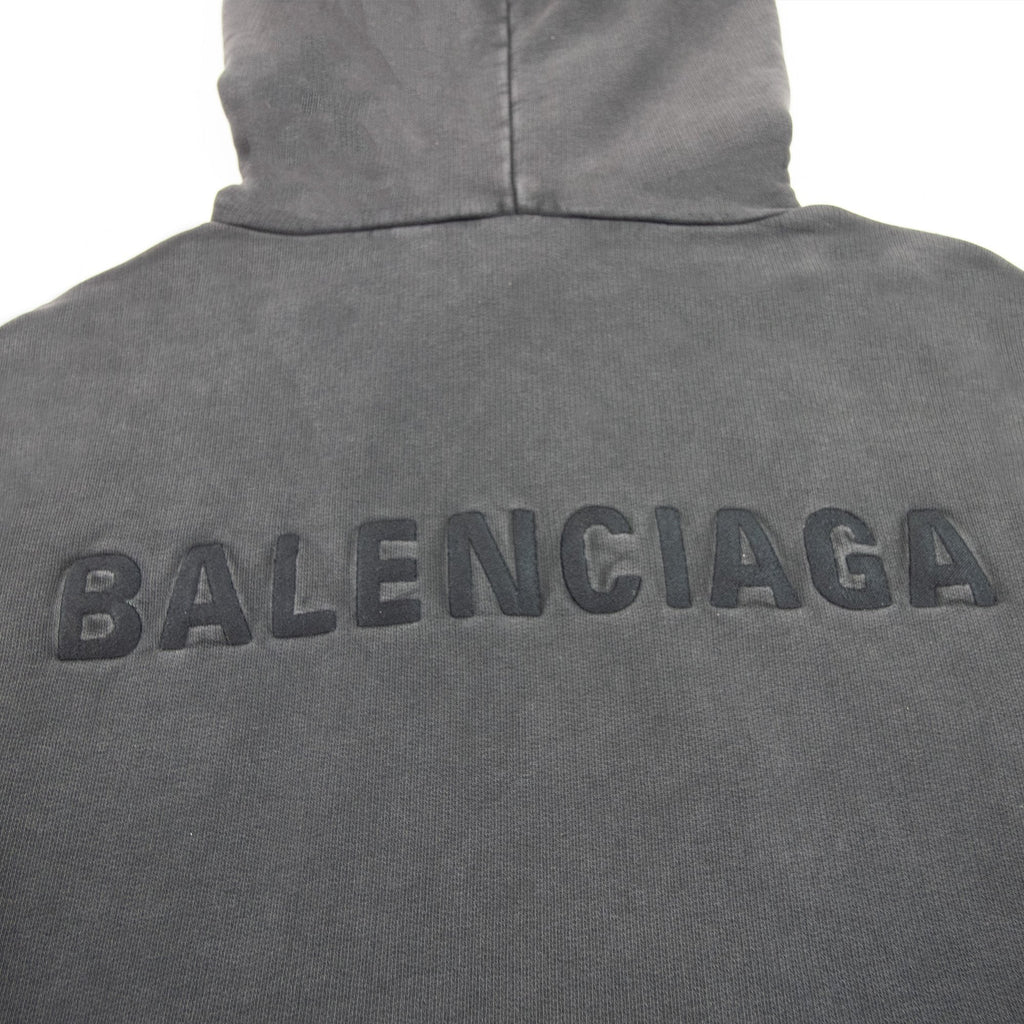 Balenciaga Dyed Pullover Hoody Dark Grey