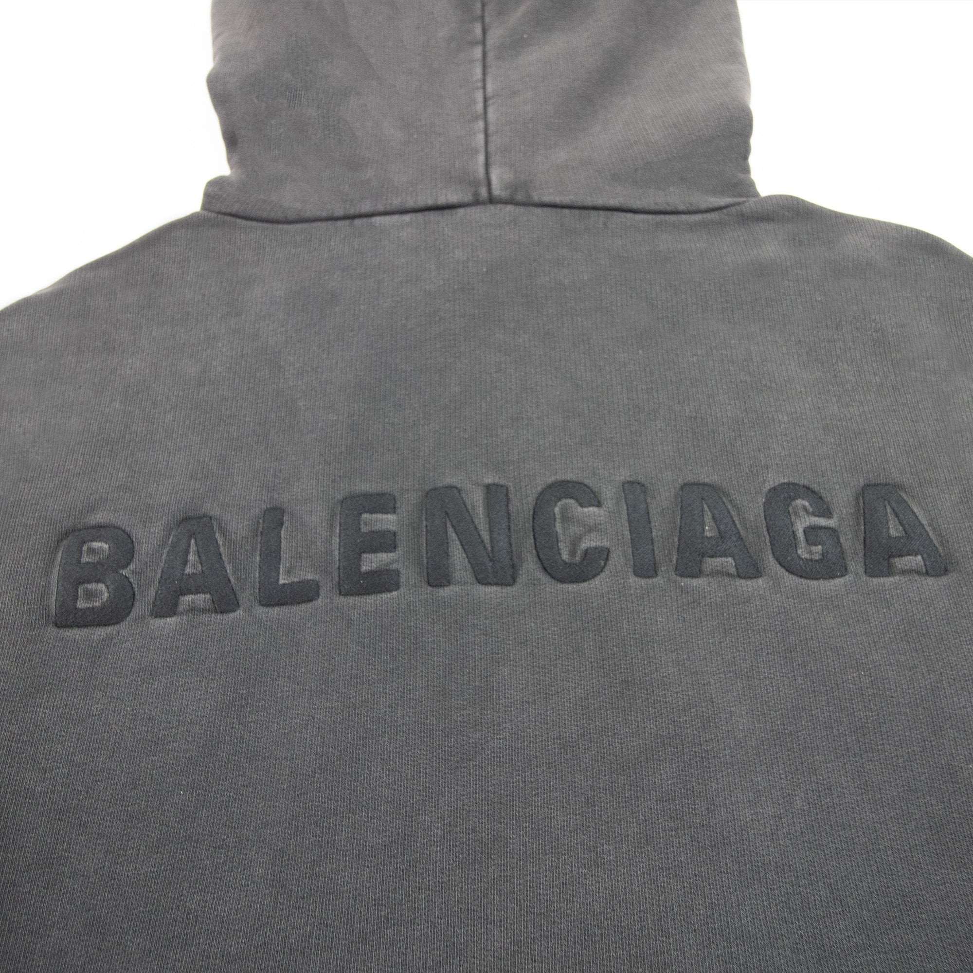 Balenciaga Dyed Pullover Hoody Dark Grey