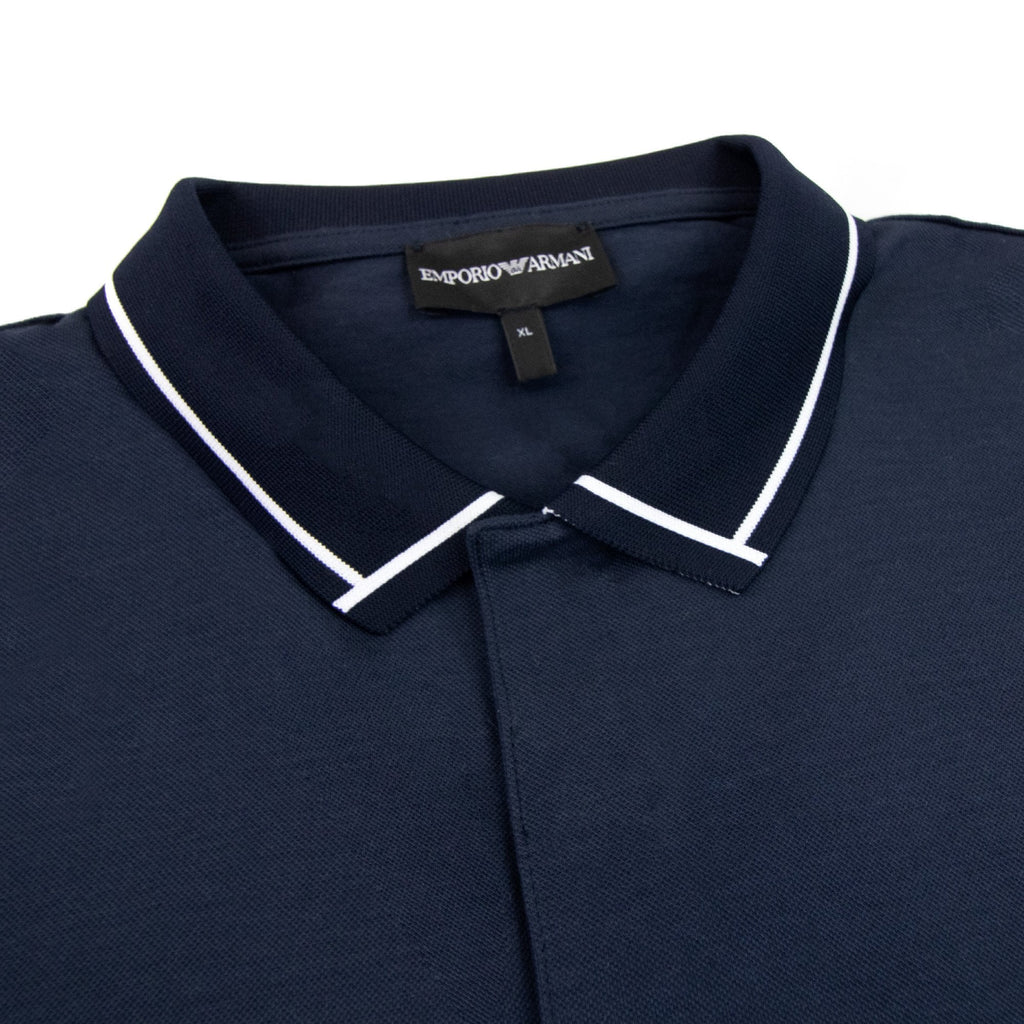 Emporio Armani Eagle Logo Long Sleeve Polo Navy