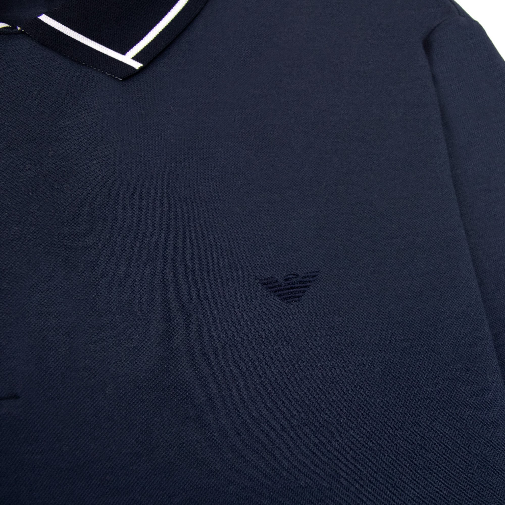 Emporio Armani Eagle Logo Long Sleeve Polo Navy