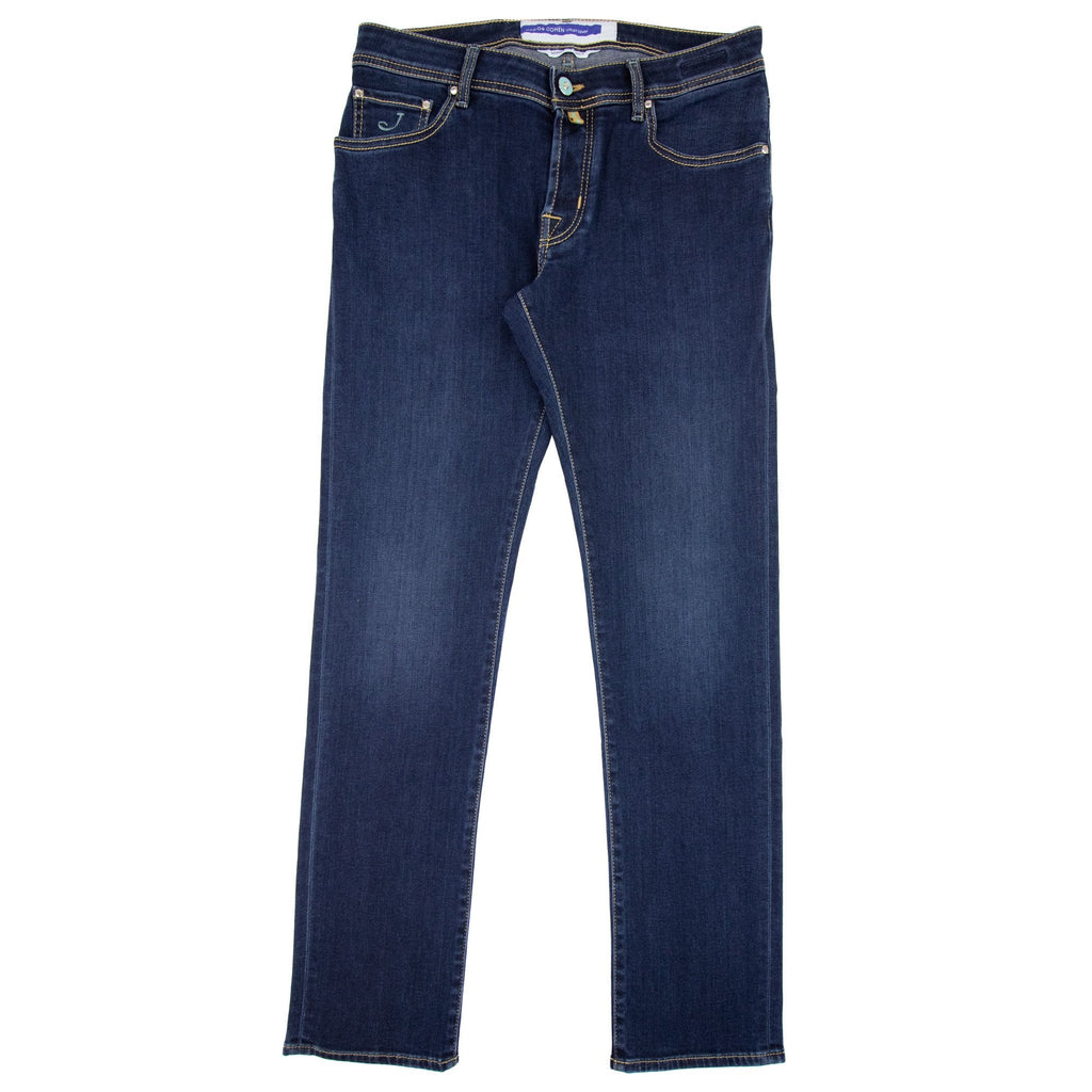 Jacob Cohen Nick Slim Fit Turquoise Patch Jean Denim