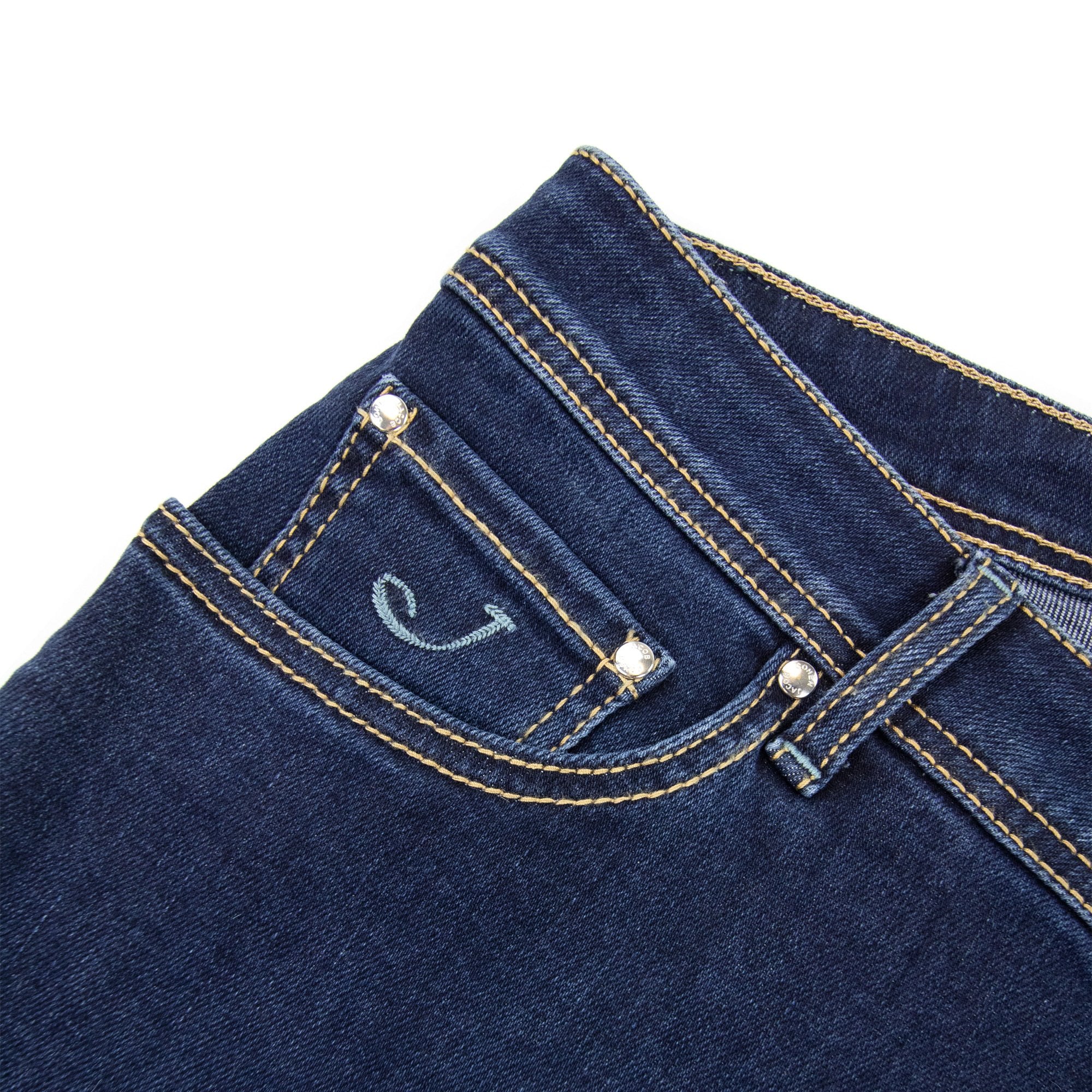 Jacob Cohen Nick Slim Fit Turquoise Patch Jean Denim