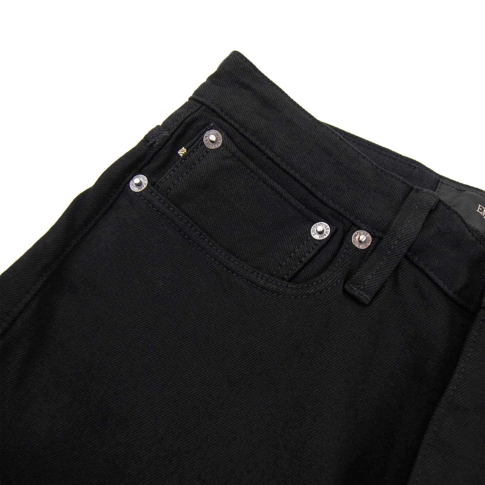 Emporio Armani J75 Slim-fit Selvedge Black Denim Jeans Nero
