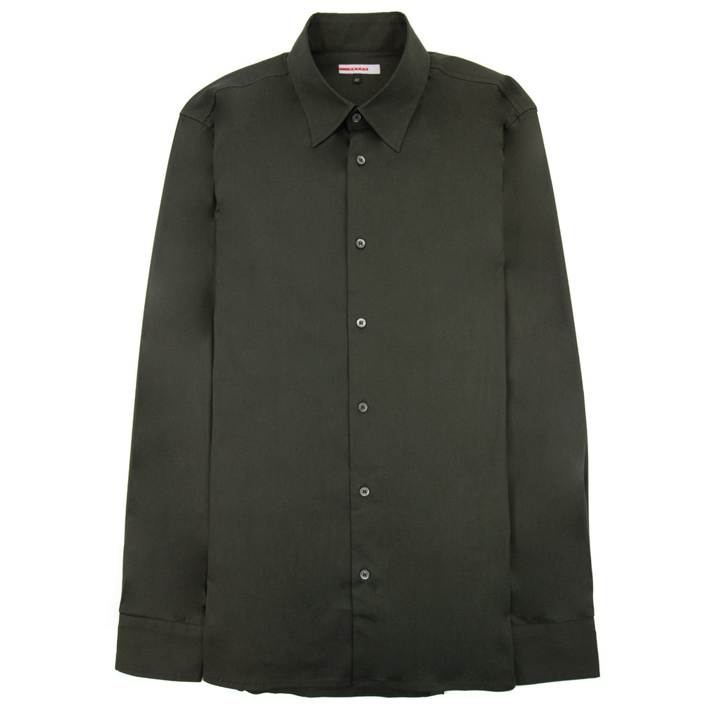 Prada Popeline Stretch Long Sleeve Shirt Lichene
