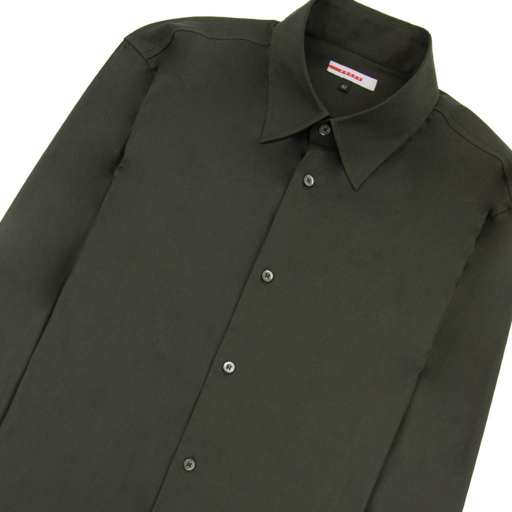 Prada Popeline Stretch Long Sleeve Shirt Lichene