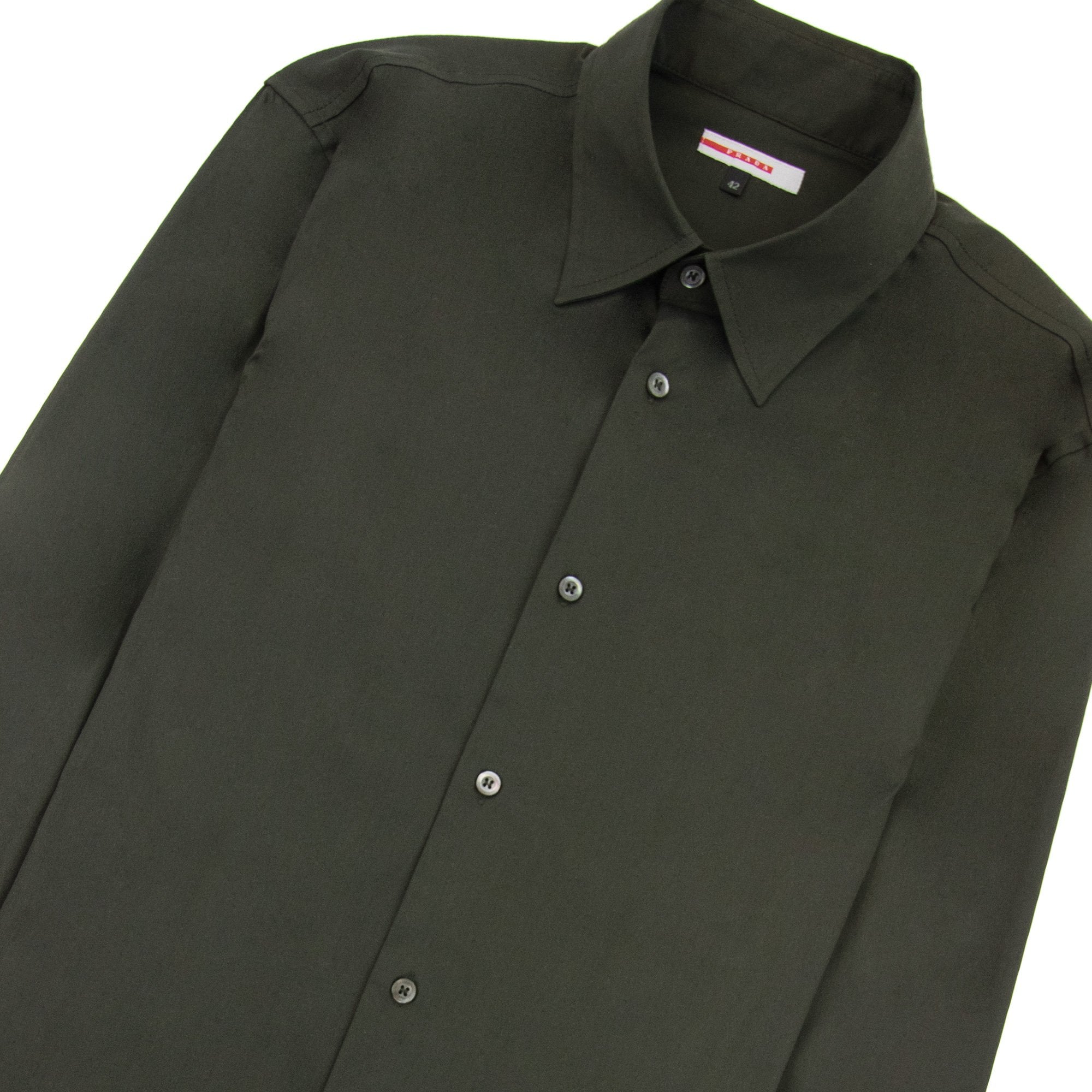 Prada Popeline Stretch Long Sleeve Shirt Lichene