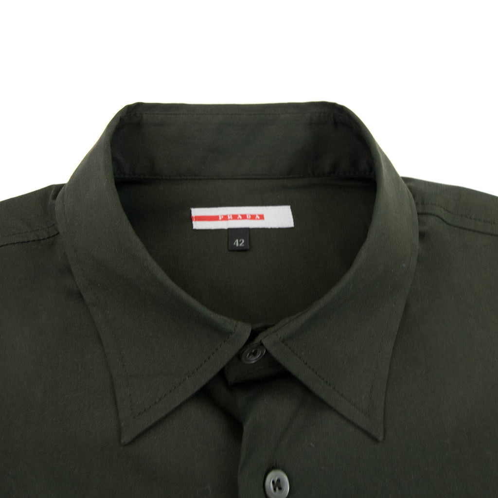 Prada Popeline Stretch Long Sleeve Shirt Lichene