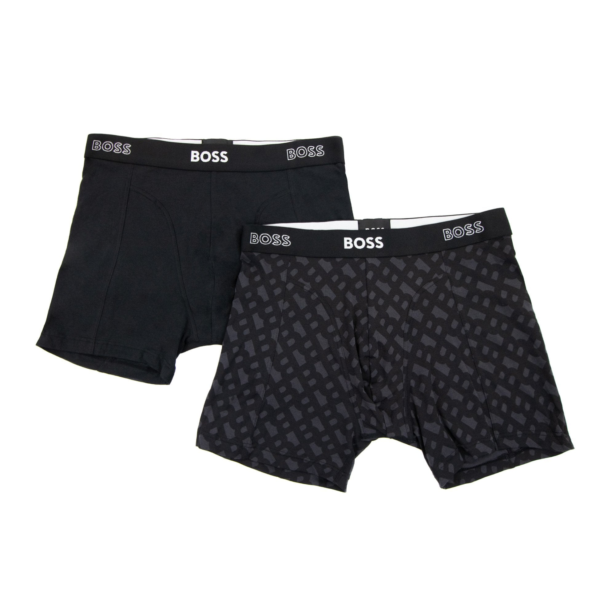 Hugo Boss Two Pack Of Boxer Briefs With Logo Waistbands Black 001
