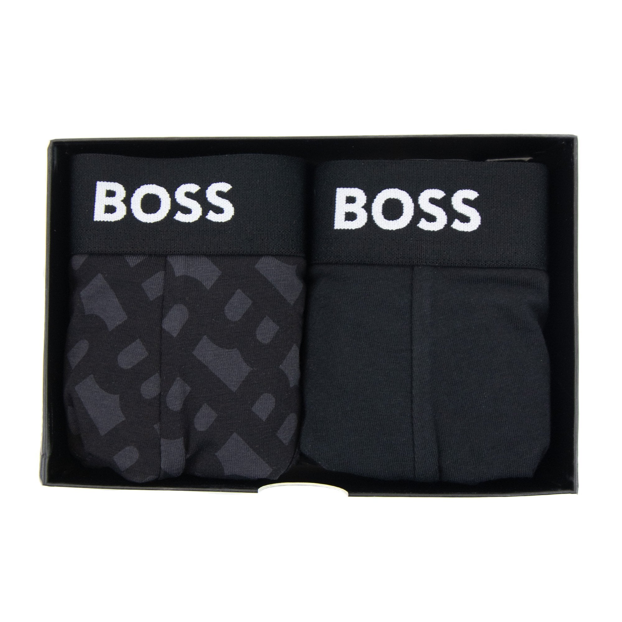 Hugo Boss Two Pack Of Boxer Briefs With Logo Waistbands Black 001