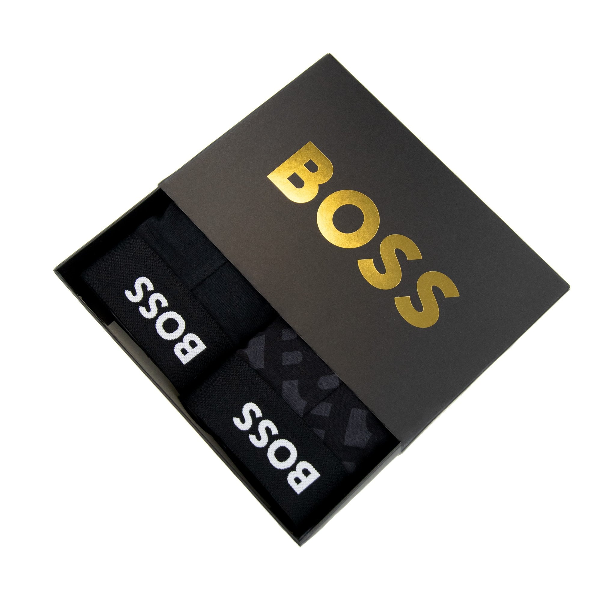 Hugo Boss Two Pack Of Boxer Briefs With Logo Waistbands Black 001