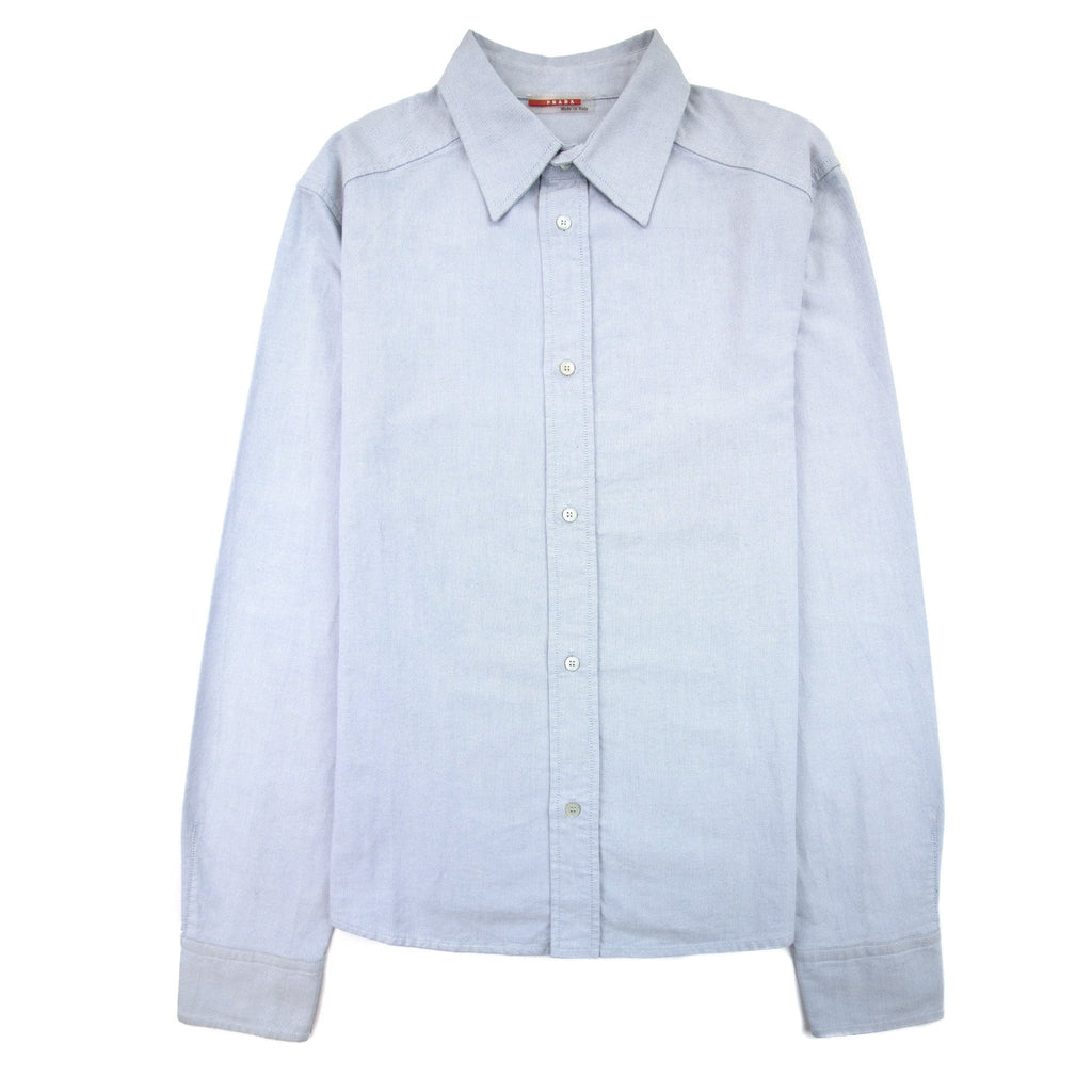 Prada Oxford Long Sleeve Shirt Celeste