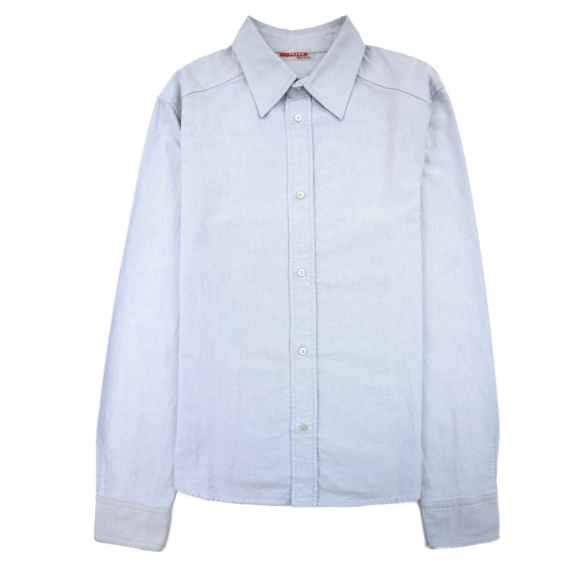Prada Oxford Long Sleeve Shirt Celeste