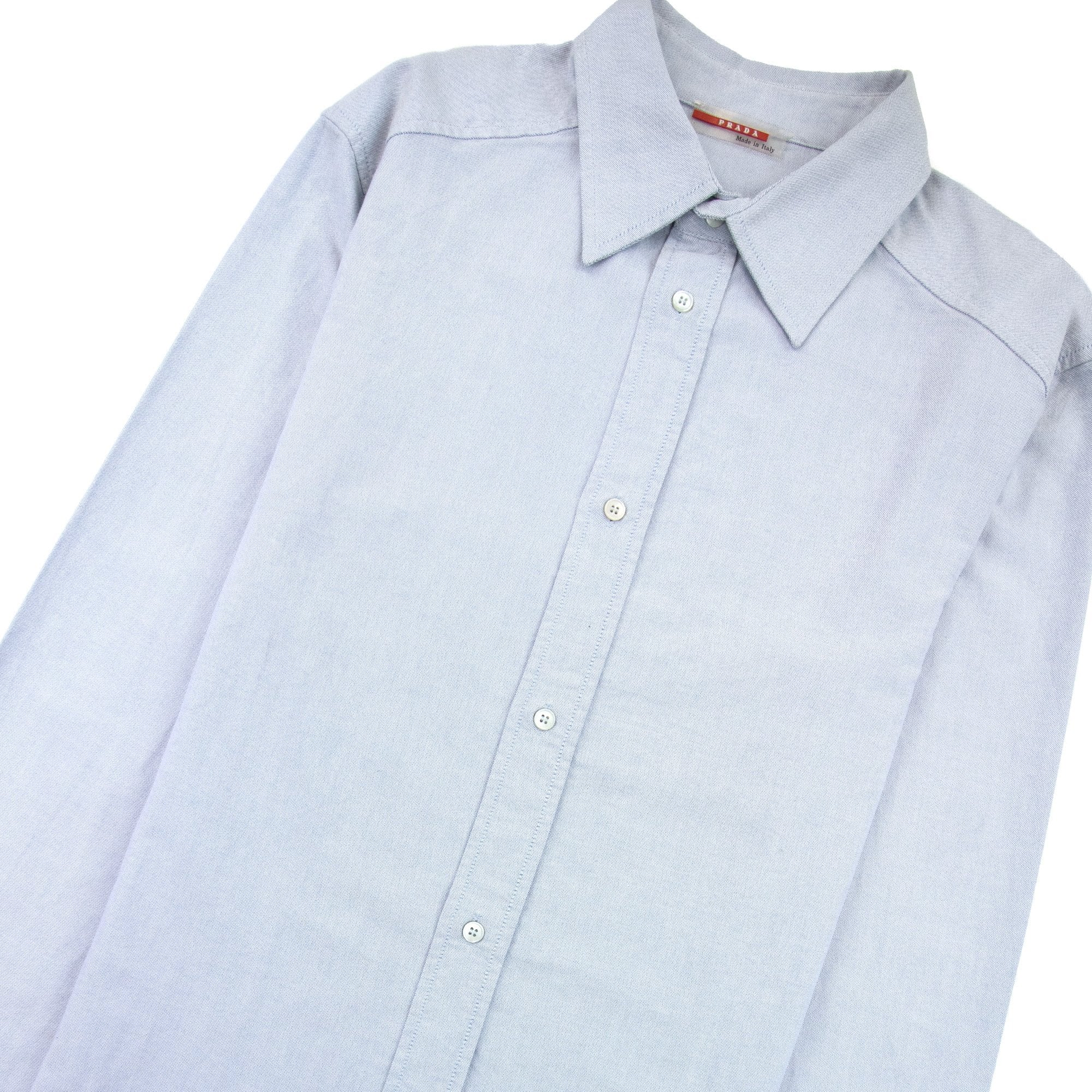 Prada Oxford Long Sleeve Shirt Celeste