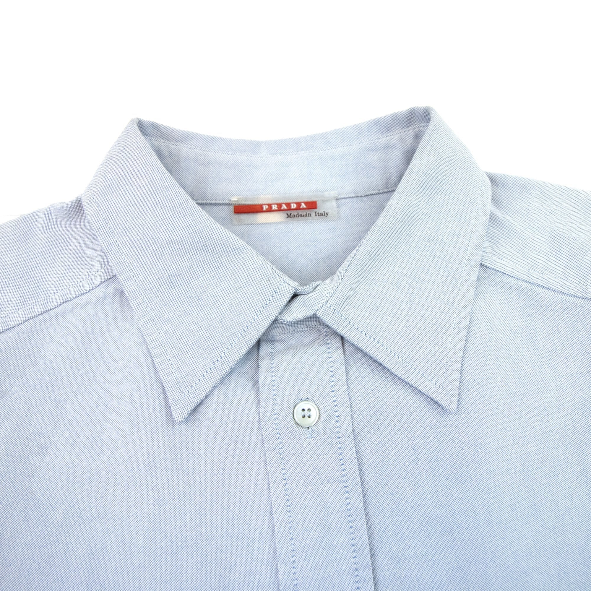 Prada Oxford Long Sleeve Shirt Celeste