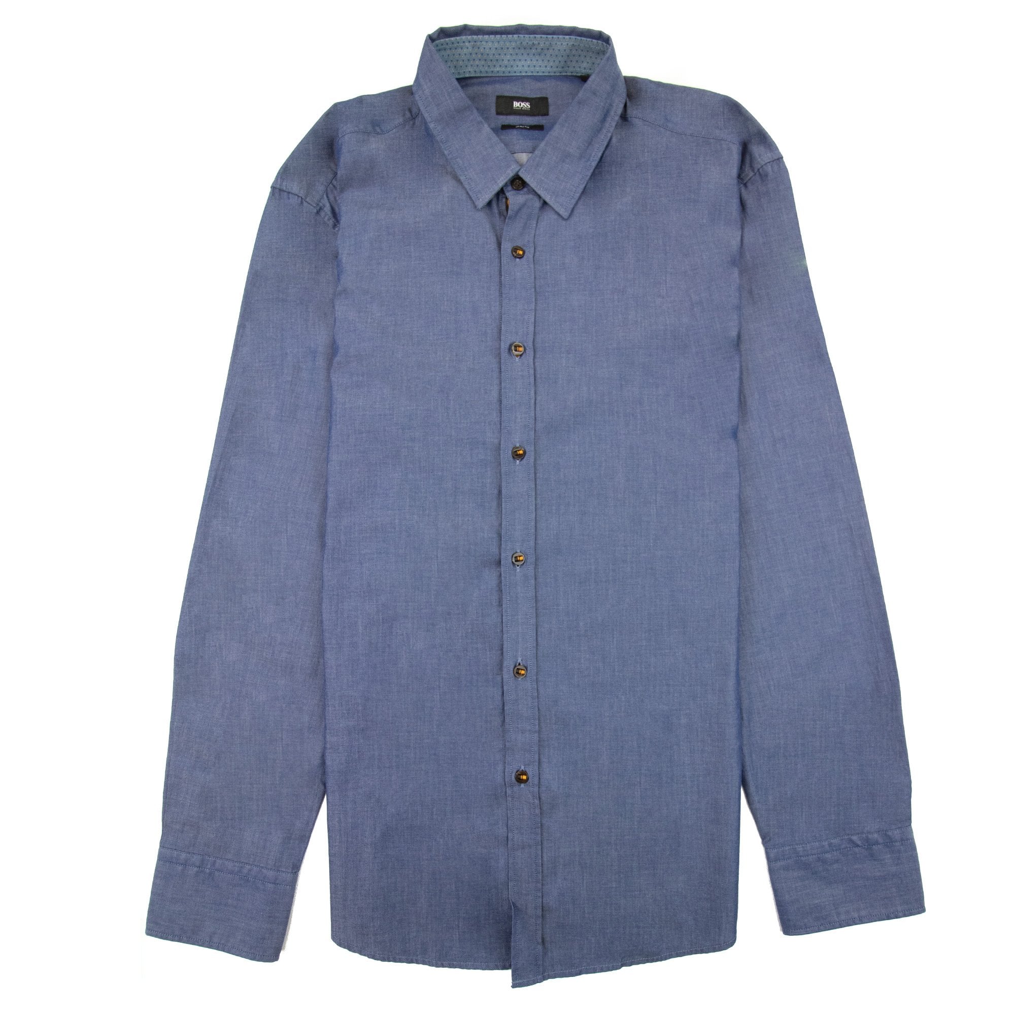 Hugo Boss Ronny_36 Concealed Stripe Shirt Denim Blue